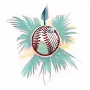 Palm Tree baseball  tattoo design idea
