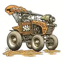 sprint car driving tattoo design idea