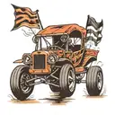 sprint car driving tattoo design idea
