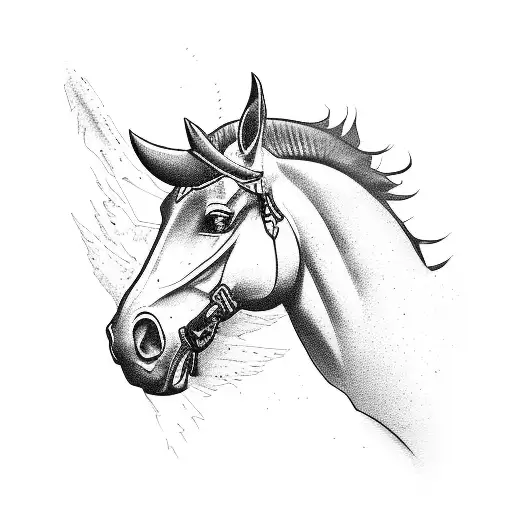 A black honda mt 25 motorcycle tattooed prancing horse tattoo design idea