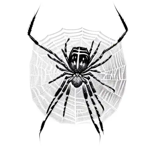 Spider Web with spider crawling tattoo design idea
