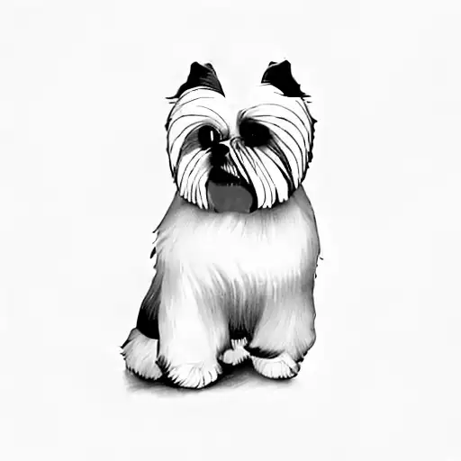 a white shih tzu tattoo design idea