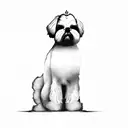a white shih tzu tattoo design idea