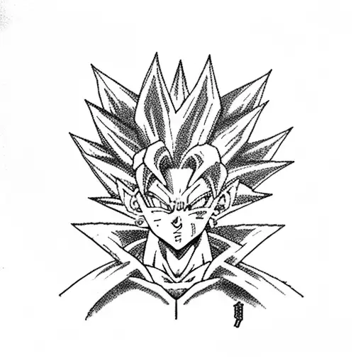 Combine the iconic Yu-Gi-Oh Dark Magician with the fierce power of Vegeta from Dragonball Z tattoo design idea