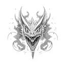 Create a tattoo featuring a cutting mechanic surrounded by a swarm of menacing dragon creatures inspired by Yu-Gi-Oh tattoo design idea