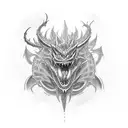 Create a tattoo featuring a cutting mechanic surrounded by a swarm of menacing dragon creatures inspired by Yu-Gi-Oh tattoo design idea