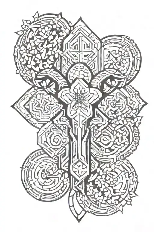 Clover, power, ram, peace tattoo design idea