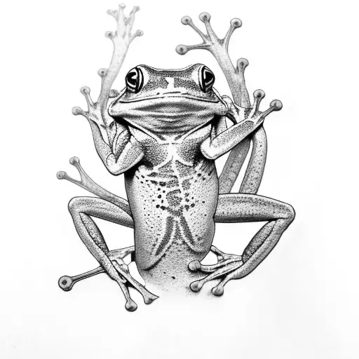 tree frog with sword tattoo design idea