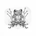 tree frog with sword tattoo design idea
