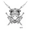tree frog with sword tattoo design idea