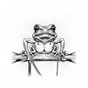 tree frog with sword tattoo design idea