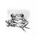 tree frog with sword tattoo design idea