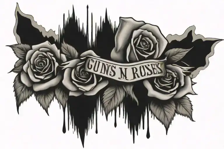 Guns N Roses lined tattoo design idea