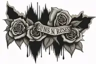 Guns N Roses lined tattoo design idea
