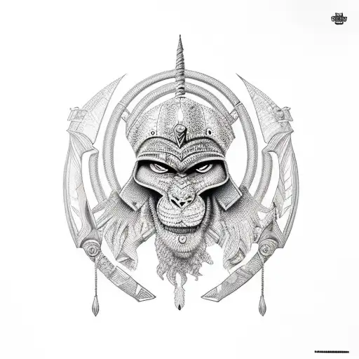 African warrior tattoo design idea