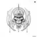 African warrior tattoo design idea