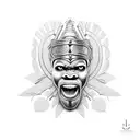 African warrior tattoo design idea