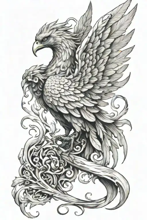 guardian angel phoenix tattoo design idea