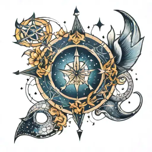 Sagittarius cancer Scorpio libra constellation tattoo design idea