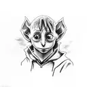 Harry Potter theme with Dobby snapping his fingers tattoo design idea