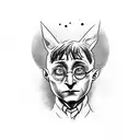 Harry Potter theme with Dobby snapping his fingers tattoo design idea