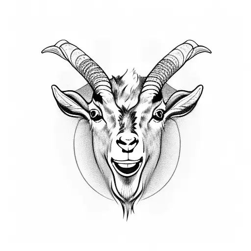 Stanic Goat with 3 eyes and a snake tongue  tattoo design idea