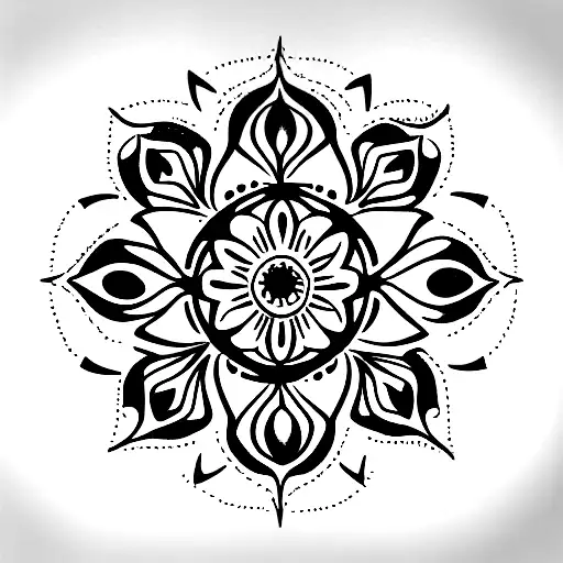 Floral universo mandala tattoo design idea