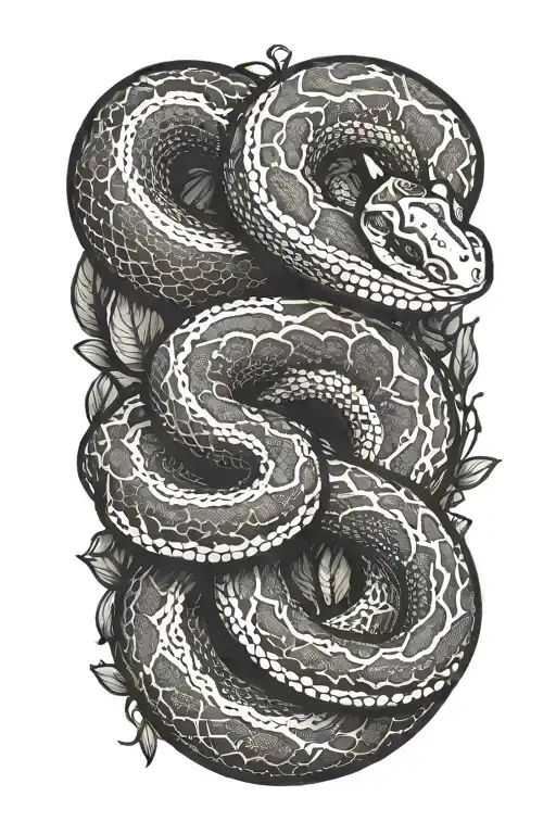small ball python snake, simple position, with that goes around the arm vegetation tattoo design idea