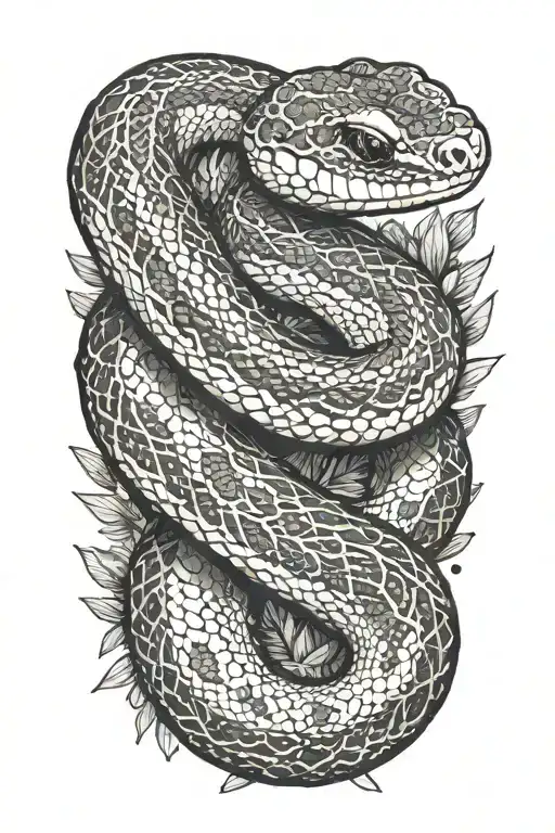small ball python snake, simple position, with that goes around the arm vegetation tattoo design idea