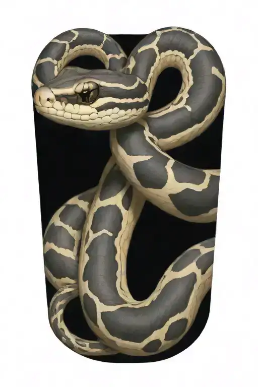 small ball python snake, simple position, with that goes around the arm vegetation tattoo design idea