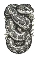 small ball python snake, simple position, with that goes around the arm vegetation tattoo design idea