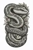 small ball python snake, simple position, with that goes around the arm vegetation tattoo design idea
