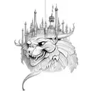 torre de hercules tattoo design idea