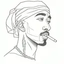 2pac tattoo design idea