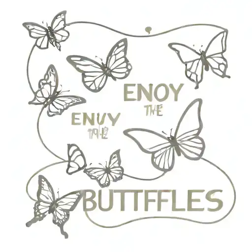 enjoy the butterflies text tattoo tattoo design idea