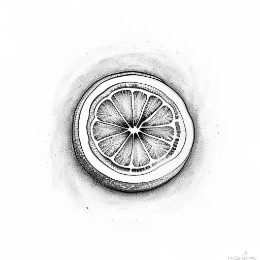orange slice tattoo design idea