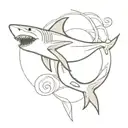 shark hula dancer tattoo design idea