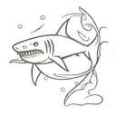 shark hula dancer tattoo design idea