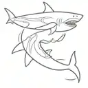 shark hula dancer tattoo design idea