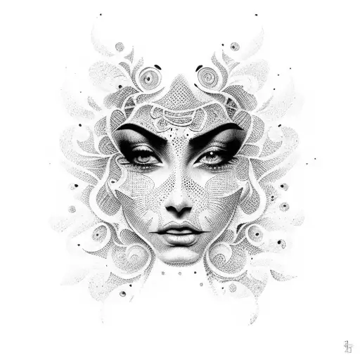 A mesmerizing dotwork tattoo featuring the silhouette of a flamenco dancer, capturing the passion and elegance of Spanish music and culture. tattoo design idea