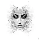 A mesmerizing dotwork tattoo featuring the silhouette of a flamenco dancer, capturing the passion and elegance of Spanish music and culture. tattoo design idea