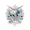 aliens abducting dinosaurs  tattoo design idea