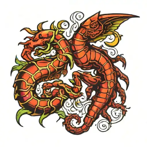 scorpio and gemini combine tattoo design idea