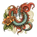 scorpio and gemini combine tattoo design idea
