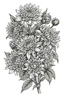 aster flowers with stem growing tattoo design idea