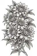 aster flowers with stem growing tattoo design idea