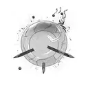 Billiard ball eight flying on fire tattoo design idea