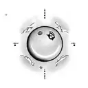 Billiard ball eight flying on fire tattoo design idea