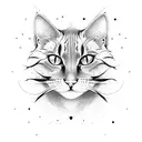 space cat tattoo design idea