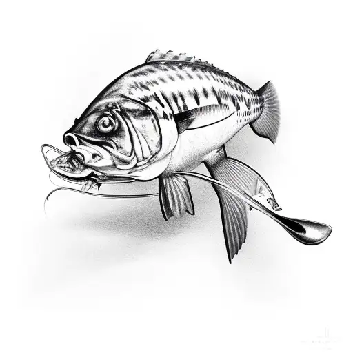 Memorial for friend who passed away but loved fishing tattoo design idea